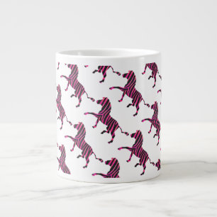 Zebra Silhouette Black and Shock rosa Print Jumbo Mugg