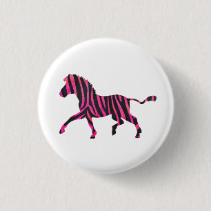Zebra Silhouette Black and Shock rosa Print Knapp