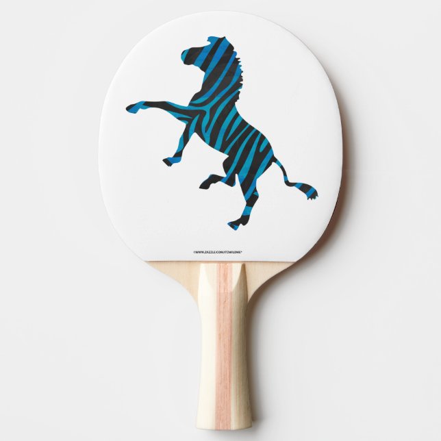 Zebra Silhouette Black och Blue Design Pingisracket (Framsidan)