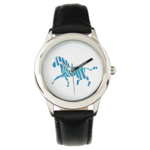 Zebra Silhouette Blue och White Armbandsur