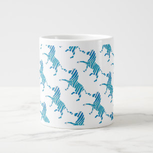 Zebra Silhouette Blue och White Jumbo Mugg