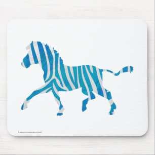 Zebra Silhouette Blue och White Musmatta