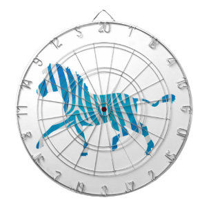 Zebra Silhouette Blue och White Piltavla