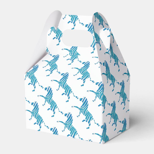 Zebra Silhouette Blue och White Presentaskar (Framsidan Sidan)