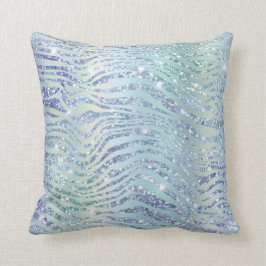 *~* ZEBRA Skin Diamond Glitter Animal Print Blue Kudde