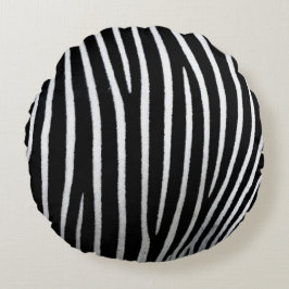Zebra Skin Rund Kudde