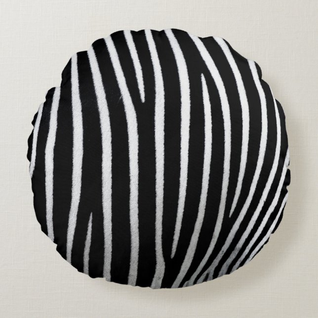 Zebra Skin Rund Kudde (Framsidan)