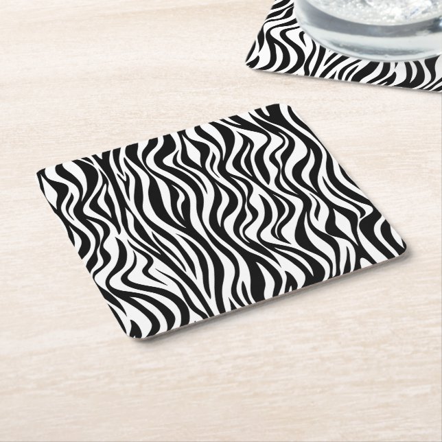 Zebra Skin-utskrift Underlägg Papper Kvadrat (Vinklad)