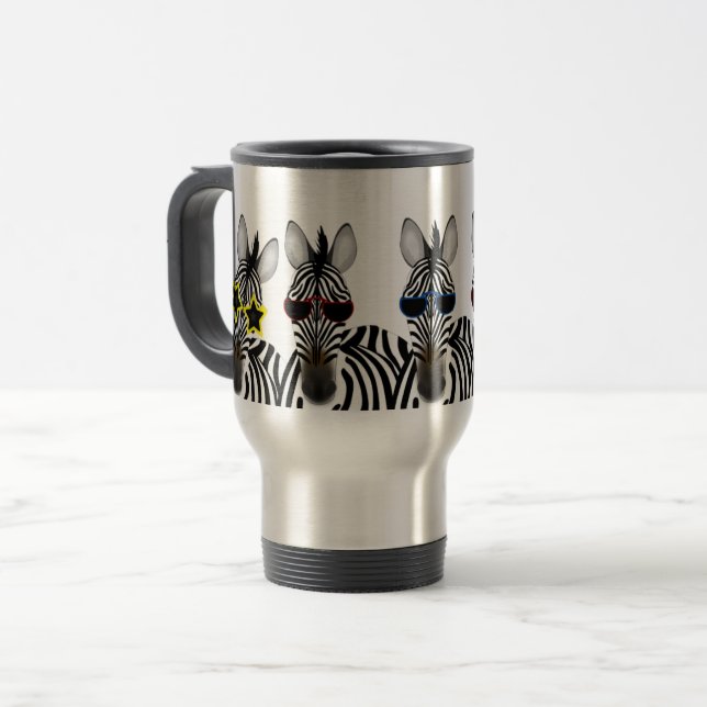 Zebra Stainless Steel 15 oz Travel/Commuter Mugg (Framsida vänster)