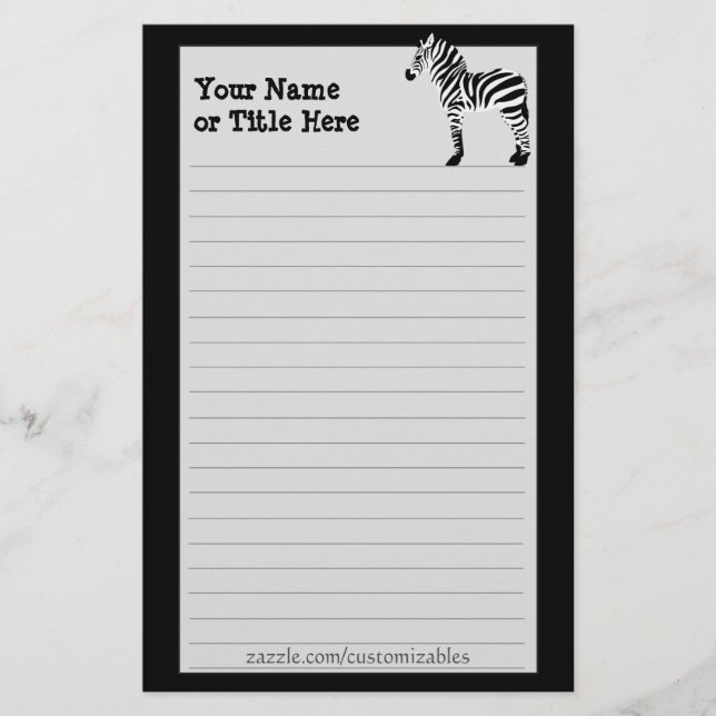 Zebra Stationary Brevpapper (Framsida)