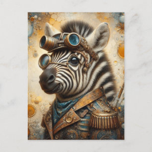Zebra Steampunk Vykort