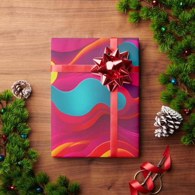 Zebra Strides vinkarare Rosa Navy Rainbow Mönster Presentpapper (Julgåva)
