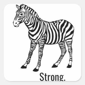 Zebra Strong Fyrkantigt Klistermärke