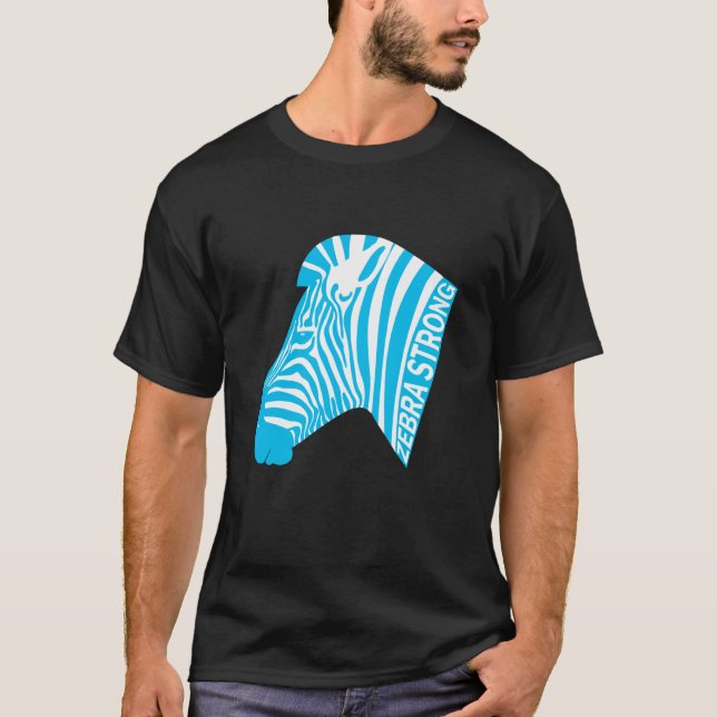 Zebra Strong - Invisible Illness Visible Strength T Shirt (Framsida)