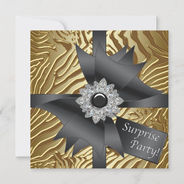 Zebra Surprise Födelsedagsfest Inbjudningar (Framsida)