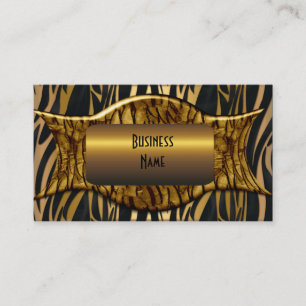 Zebra Svart Guld Elegant Affär Visitkort