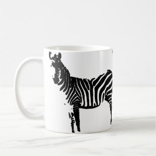 Zebra Svart Silhuett Mugg eller Resemugg