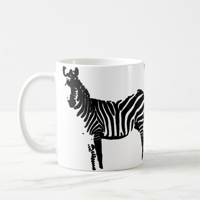 Zebra Svart Silhuett Mugg eller Resemugg (Vänster)