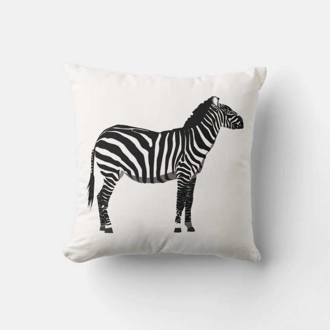 Zebra - Svarta och vita Kudde (Framsida)