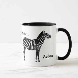 Zebra - Svarta och vita Mugg