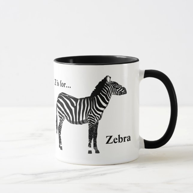 Zebra - Svarta och vita Mugg (Höger)