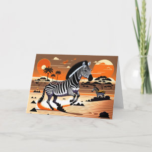 Zebra: Svartvit, vit och Orange Kort