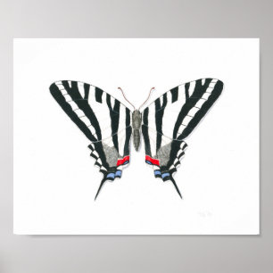 Zebra Swallowtail Butterfly Fine Art Skriv ut Poster