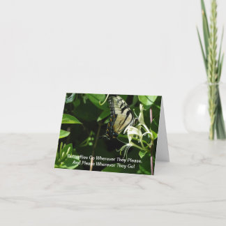 Zebra Swallowtail On Honeysuckle Kort