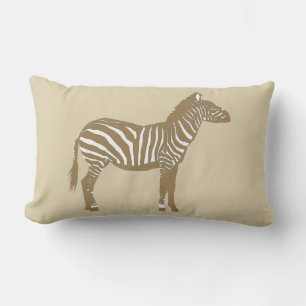 Zebra - Taupe Tan and White Lumbarkudde