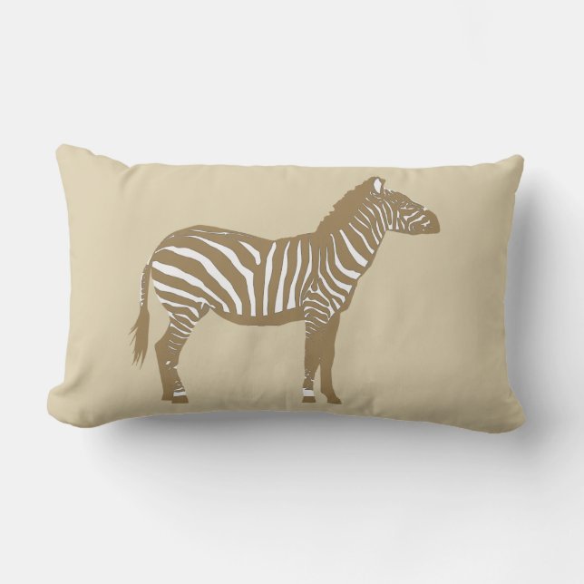 Zebra - Taupe Tan and White Lumbarkudde (Framsida)