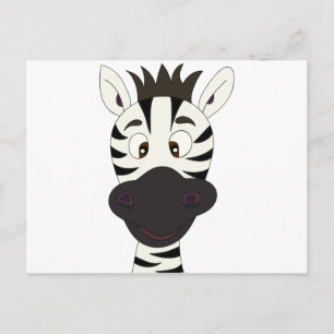 Zebra tecknad vykort