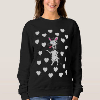 Zebra-tema Baby Pojke Blå Nurserum Hjärtdekor T Shirt
