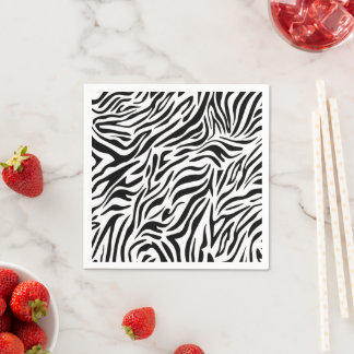Zebra-tema pappersservetter för fester