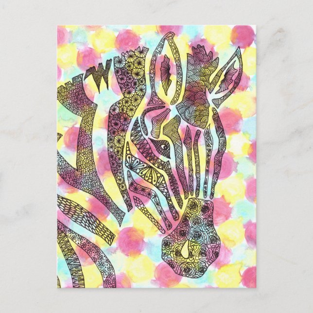 Zebra Tessellation Mönster Vykort (Framsida)