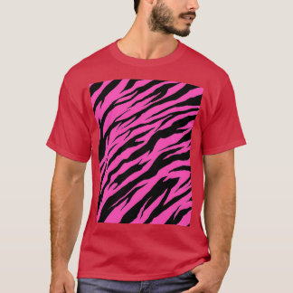 Zebra Tiger Print Pink Graphic T Shirt
