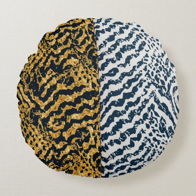 Zebra tiger rock !  rund kudde (Framsidan)