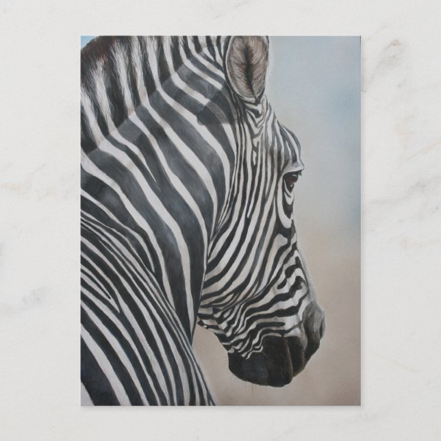 Zebra Titta Wildlife Art-vykort Vykort (Framsida)