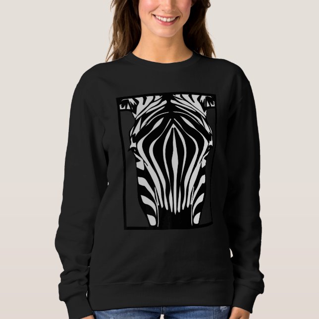 Zebra tryck Ansikte för Zebra-djur T Shirt (Framsida)
