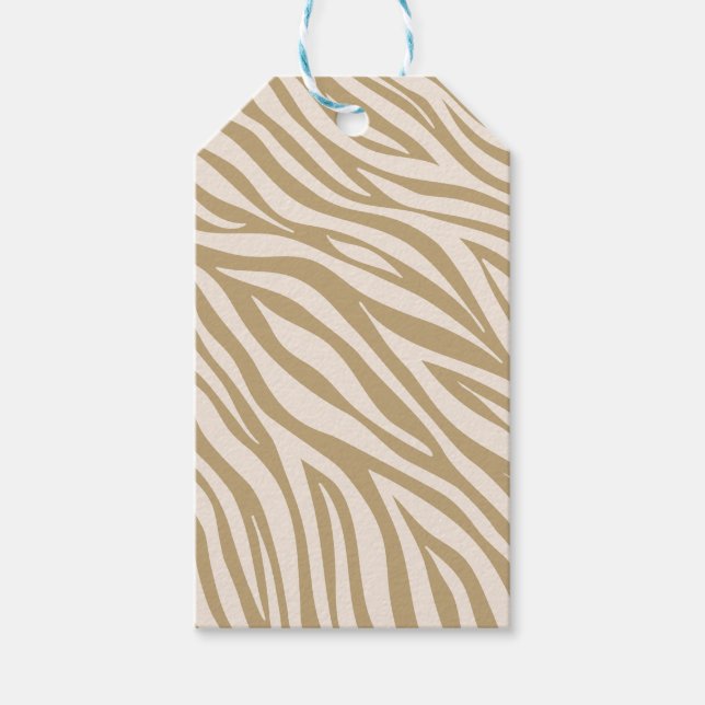 Zebra tryck-Beige Presentetikett (Framsidan)