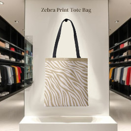 Zebra tryck-Beige- Tygkasse
