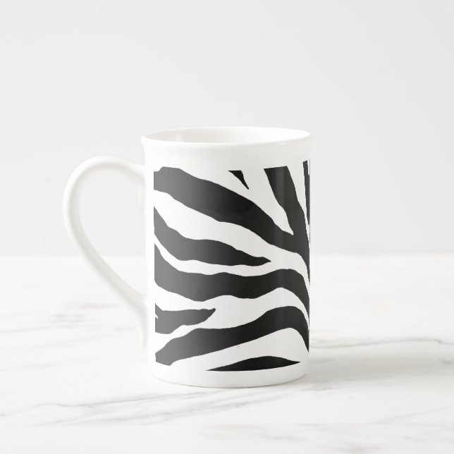 Zebra tryck benporslin mugg (Vänster)