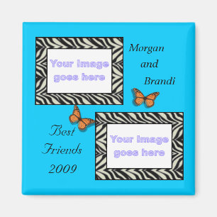 Zebra tryck Best Friends Photo Magnet