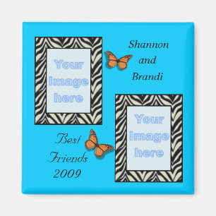 Zebra tryck Best Friends Photo Magnet