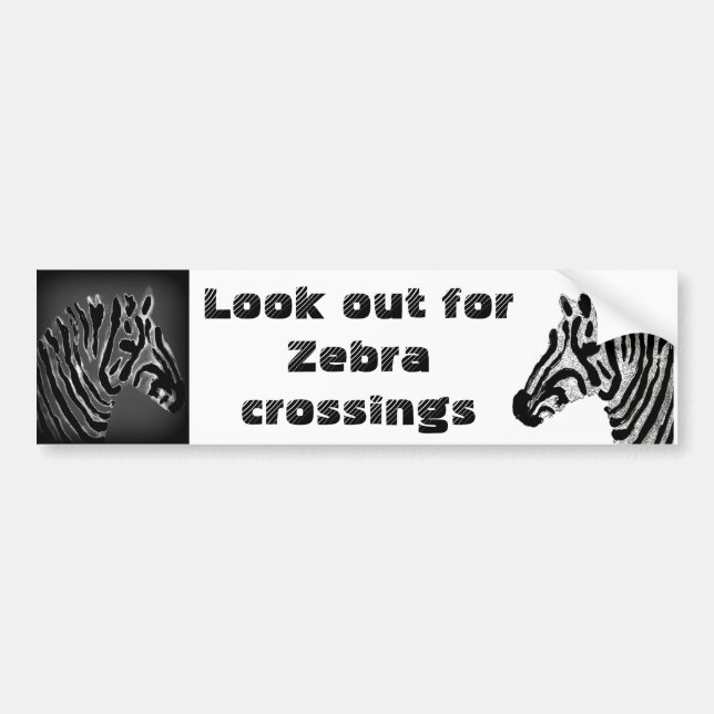 Zebra tryck Black and White Rand Bildekal (Framsidan)