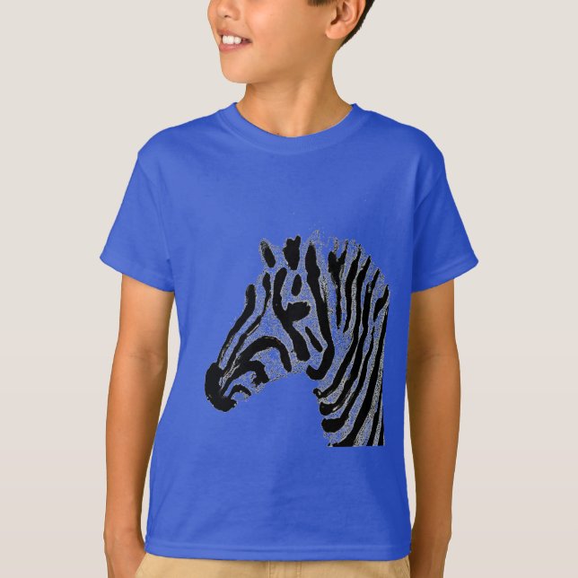 Zebra tryck Black and White Rand Tee (Framsida)