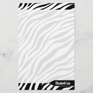 Zebra tryck Black & White Personlig Stationärt Brevpapper