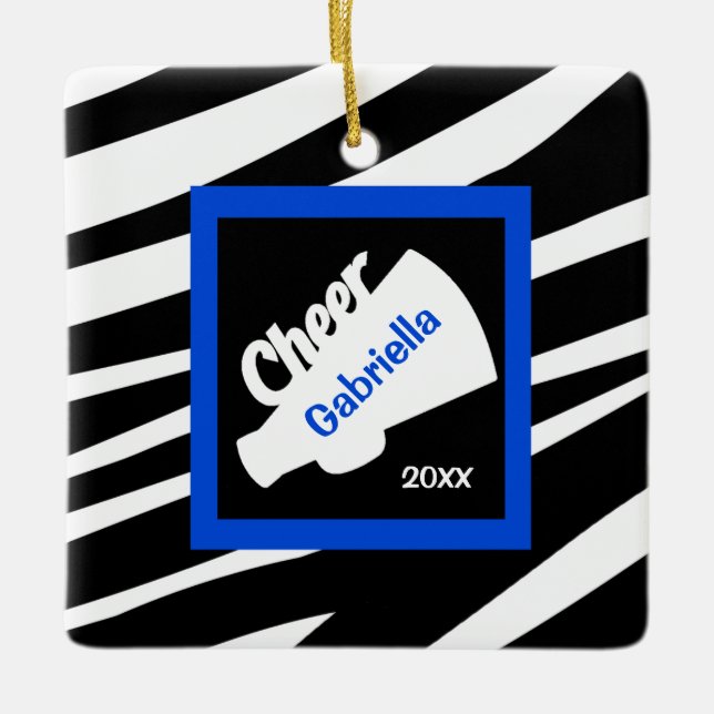 Zebra tryck Blue Cheer Megaphone Ornament (Framsida)