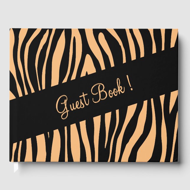 Zebra tryck Bröllop Guest Bok (Framsida)