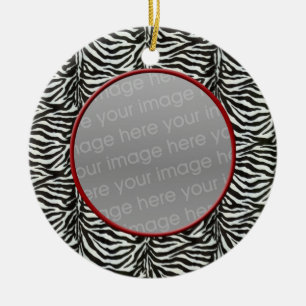 zebra tryck chic fotoutsmyckningar julgransprydnad keramik