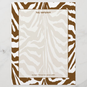 Zebra tryck, choklad brevhuvud